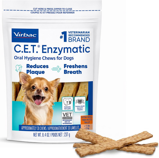 C.E.T. Enzymatic Dental Chews for Extra Small Dogs Under 11 lbs