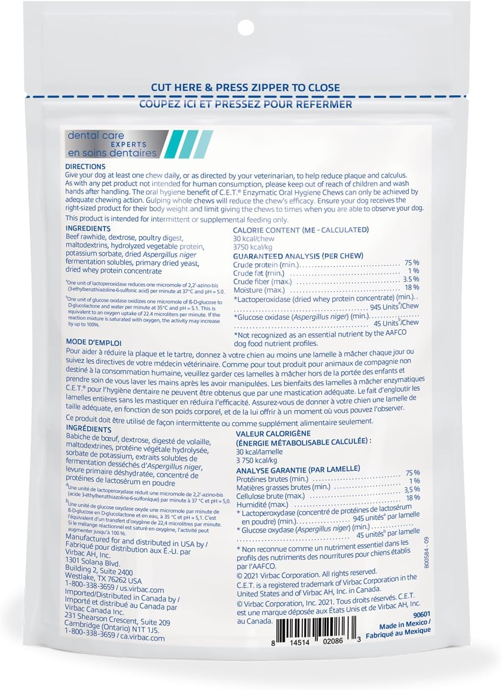 C.E.T. Enzymatic Dental Chews for Extra Small Dogs Under 11 lbs