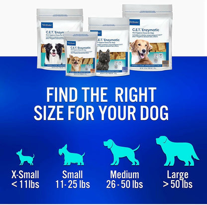 C.E.T. Enzymatic Dental Chews for Small Dogs 11-25 lbs