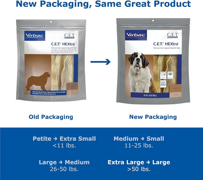 C.E.T. HEXtra Dental Chews for Large Dogs Over 50 lbs