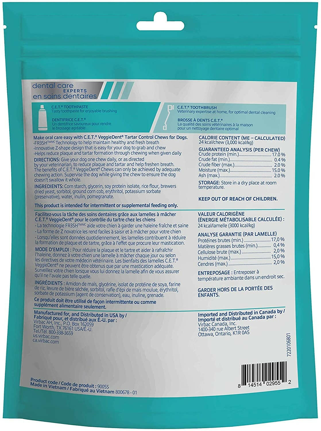 C.E.T. VeggieDent Fr3sh for Extra Small Dogs Under 11 lbs