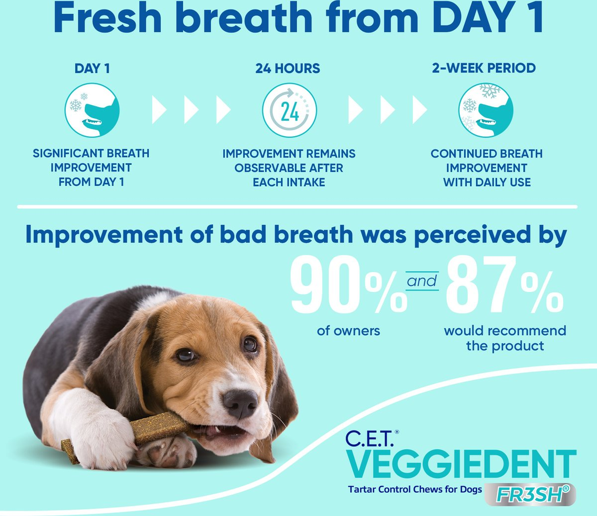 C.E.T. VeggieDent Fr3sh for Large Dogs Over 66 lbs