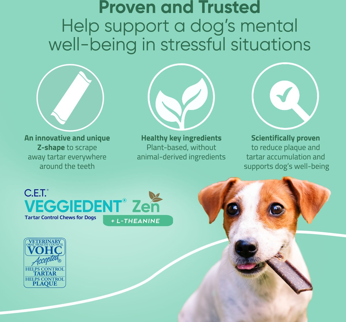 C.E.T. VeggieDent Zen for Medium Dogs 22-66 lbs