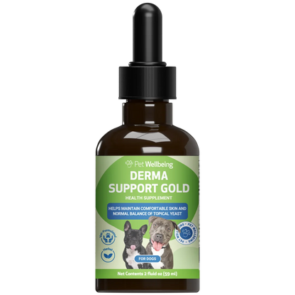 Derma Support Gold for Dogs Healthy Coat, Odor & Itching (2 oz)