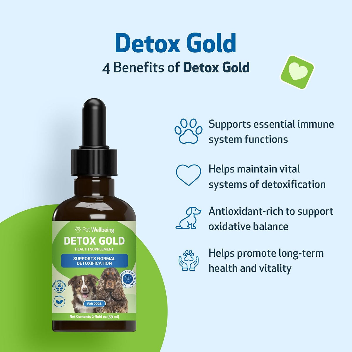 Detox Gold for Dogs - Gentle Detoxification & Elimination Support
