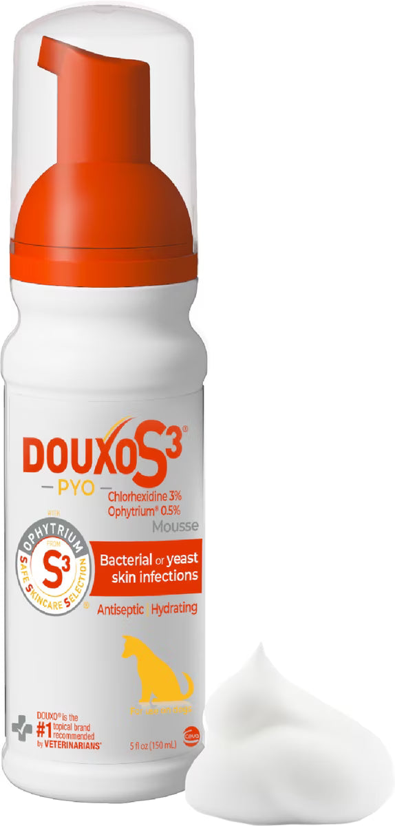Douxo S3 PYO Antiseptic Antifungal Chlorhexidine Dog Mousse (5.1 oz)
