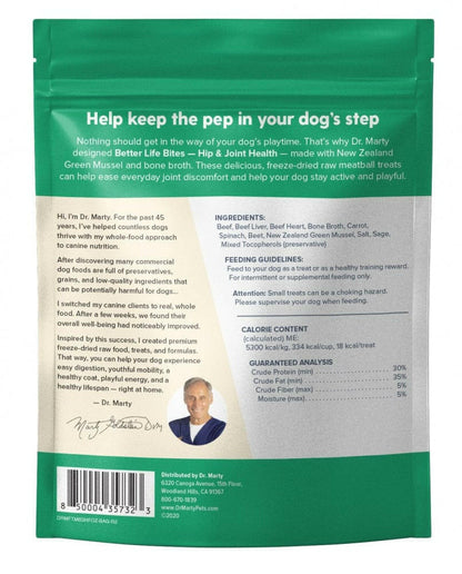 Dr. Marty Better Life Bites Hip and Joint Health Freeze Dried Dog Treats, 3.5 oz