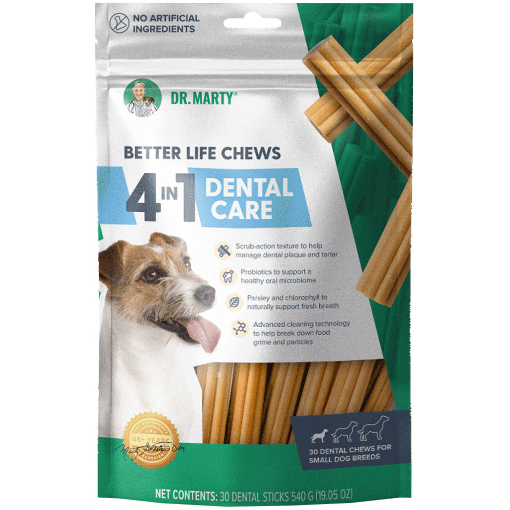 Dr. Marty Better Life Chews 4 in 1 Dental Care Sticks for Small Dogs, 5-23 lbs