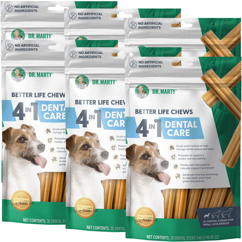 Dr. Marty Better Life Chews 4 in 1 Dental Care Sticks for Small Dogs, 5-23 lbs