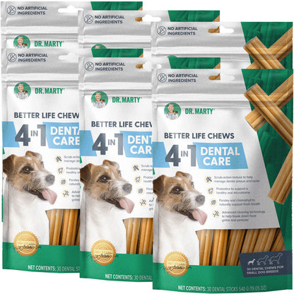Dr. Marty Better Life Chews 4 in 1 Dental Care Sticks for Small Dogs, 5-23 lbs