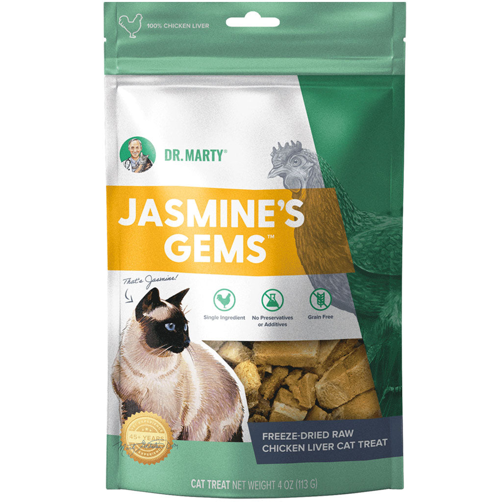 Dr. Marty Jasmine's Gems Freeze-Dried Raw Chicken Liver Cat Treats, 4oz