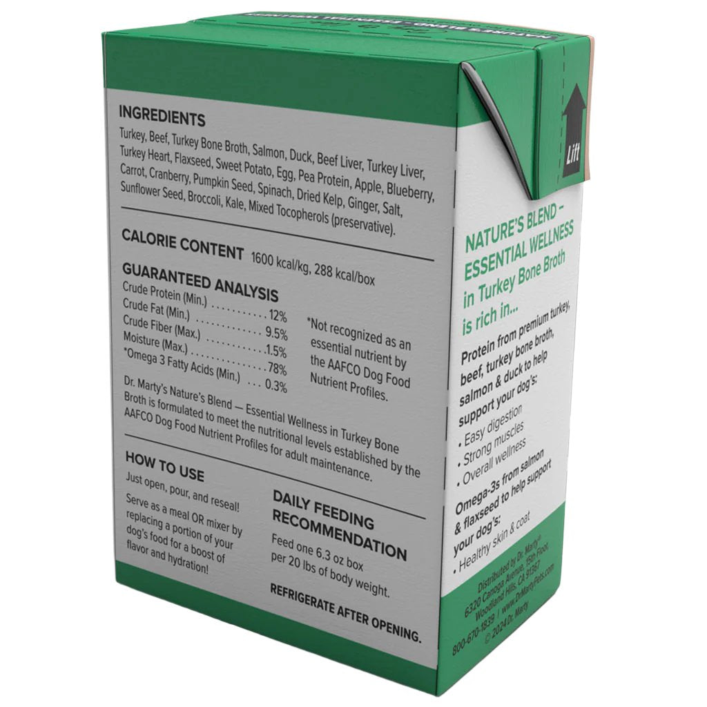 Dr. Marty Nature’s Blend Essential Wellness in Turkey Bone Broth Wet Dog Food, 6.3 oz, Case of 12