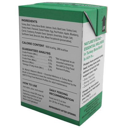 Dr. Marty Nature’s Blend Essential Wellness in Turkey Bone Broth Wet Dog Food, 6.3 oz, Case of 12