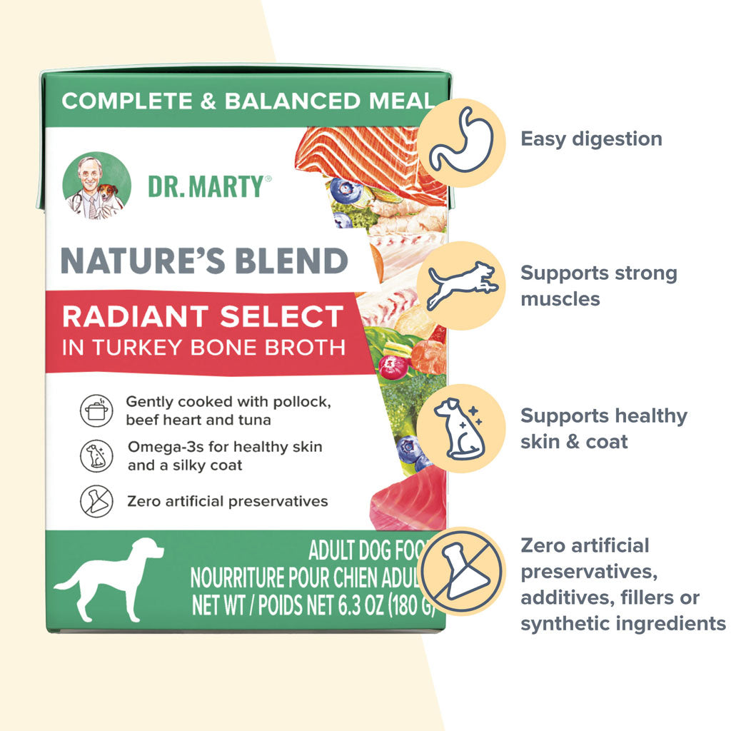 Dr. Marty Nature's Blend Radiant Select in Turkey Bone Broth Wet Dog Food, 6.3-oz, case of 12