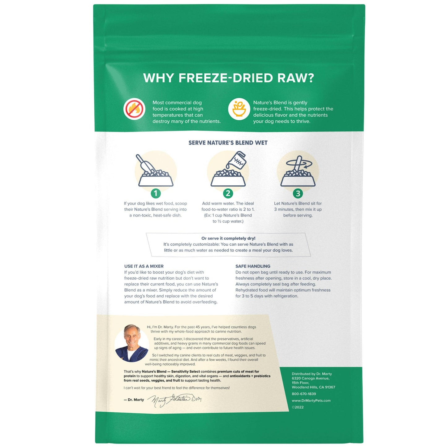 Dr. Marty Nature's Blend Sensitivity Select Freeze Dried Raw Dog Food