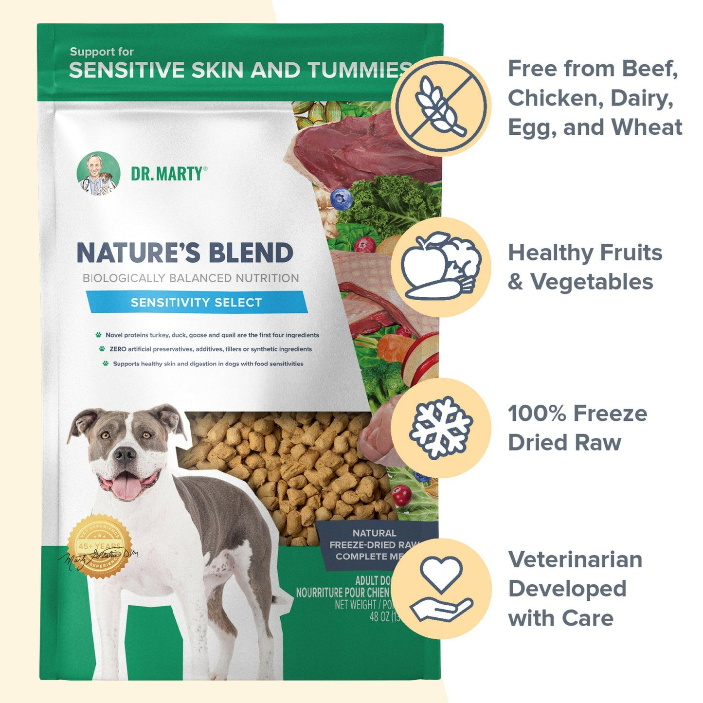 Dr. Marty Nature's Blend Sensitivity Select Freeze Dried Raw Dog Food