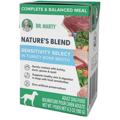 Dr. Marty Nature's Blend Sensitivity Select in Turkey Bone Broth Wet Dog Food, 6.3-oz, case of 12