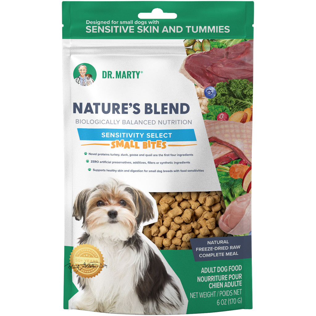 Dr. Marty Nature's Blend Sensitivity Select Small Bites Freeze-Dried Raw Dog Food