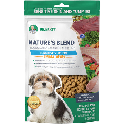Dr. Marty Nature's Blend Sensitivity Select Small Bites Freeze-Dried Raw Dog Food