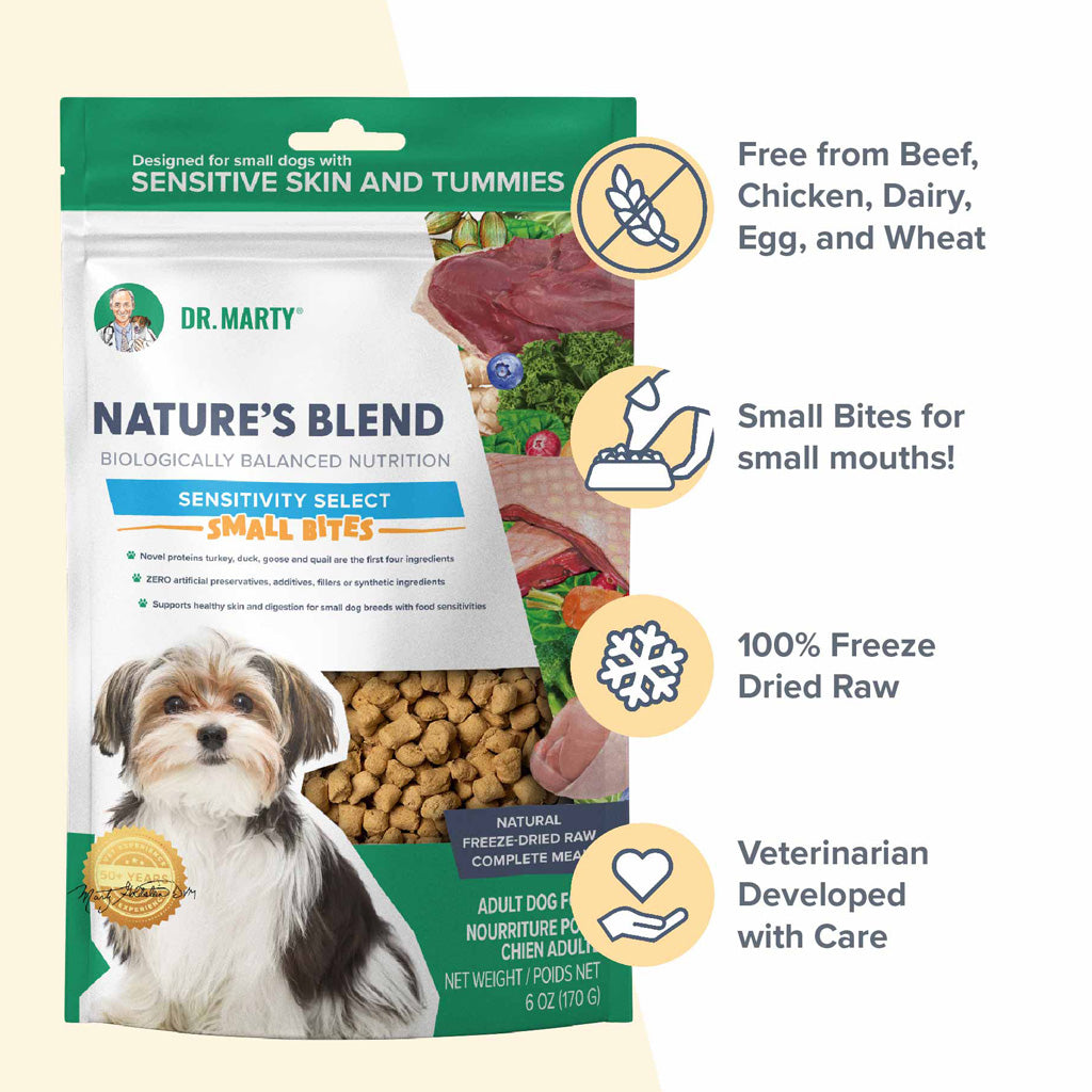 Dr. Marty Nature's Blend Sensitivity Select Small Bites Freeze-Dried Raw Dog Food