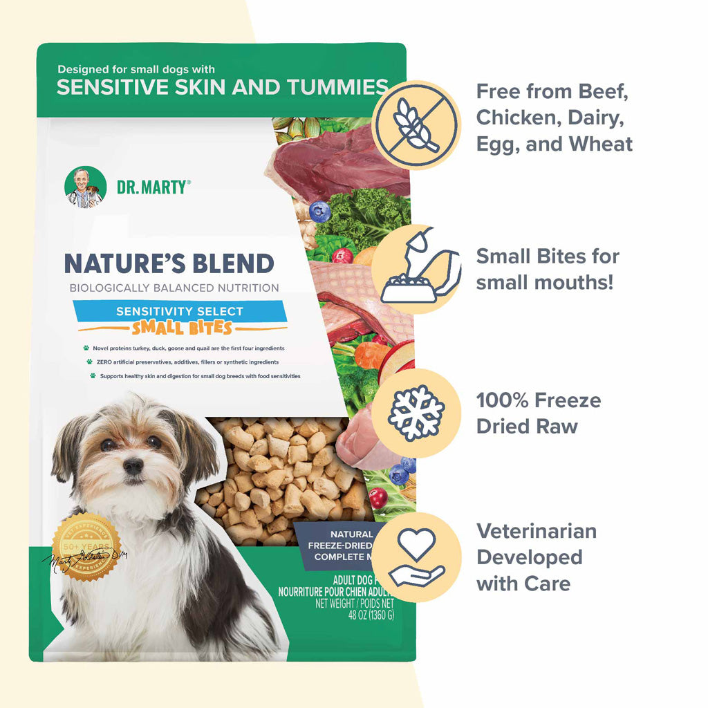 Dr. Marty Nature's Blend Sensitivity Select Small Bites Freeze-Dried Raw Dog Food