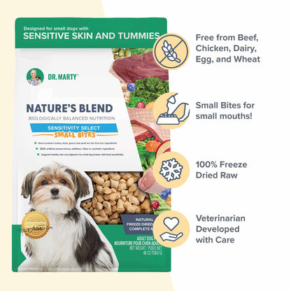 Dr. Marty Nature's Blend Sensitivity Select Small Bites Freeze-Dried Raw Dog Food