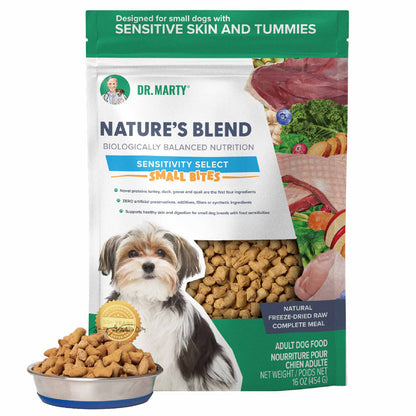 Dr. Marty Nature's Blend Sensitivity Select Small Bites Freeze-Dried Raw Dog Food