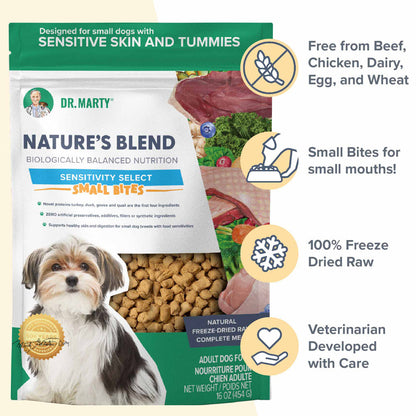 Dr. Marty Nature's Blend Sensitivity Select Small Bites Freeze-Dried Raw Dog Food