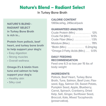Dr. Marty Nature's Blend Turkey Bone Broth Wet Dog Food Variety Pack, 6.3 oz, Case of 12