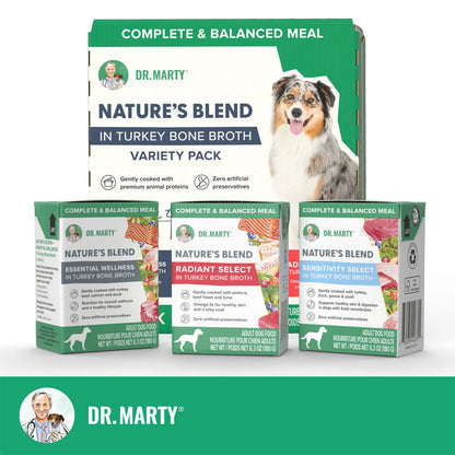 Dr. Marty Nature's Blend Turkey Bone Broth Wet Dog Food Variety Pack, 6.3 oz, Case of 12