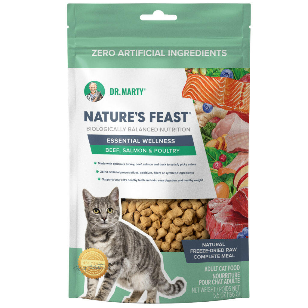 Dr. Marty Nature's Feast Essential Wellness Beef, Salmon, & Poultry Blend Freeze Dried Raw Cat Food