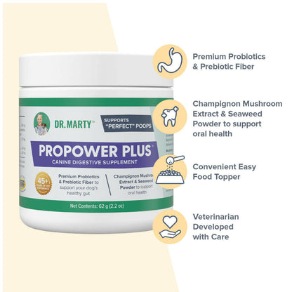 Dr. Marty ProPower Plus Canine Digestive Support Powder for Dogs, 2.2 oz