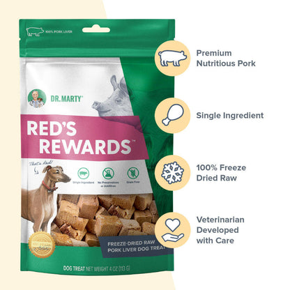 Dr. Marty Red’s Rewards Freeze Dried Pork Liver Dog Treats