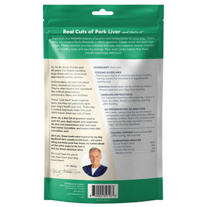 Dr. Marty Red’s Rewards Freeze Dried Pork Liver Dog Treats