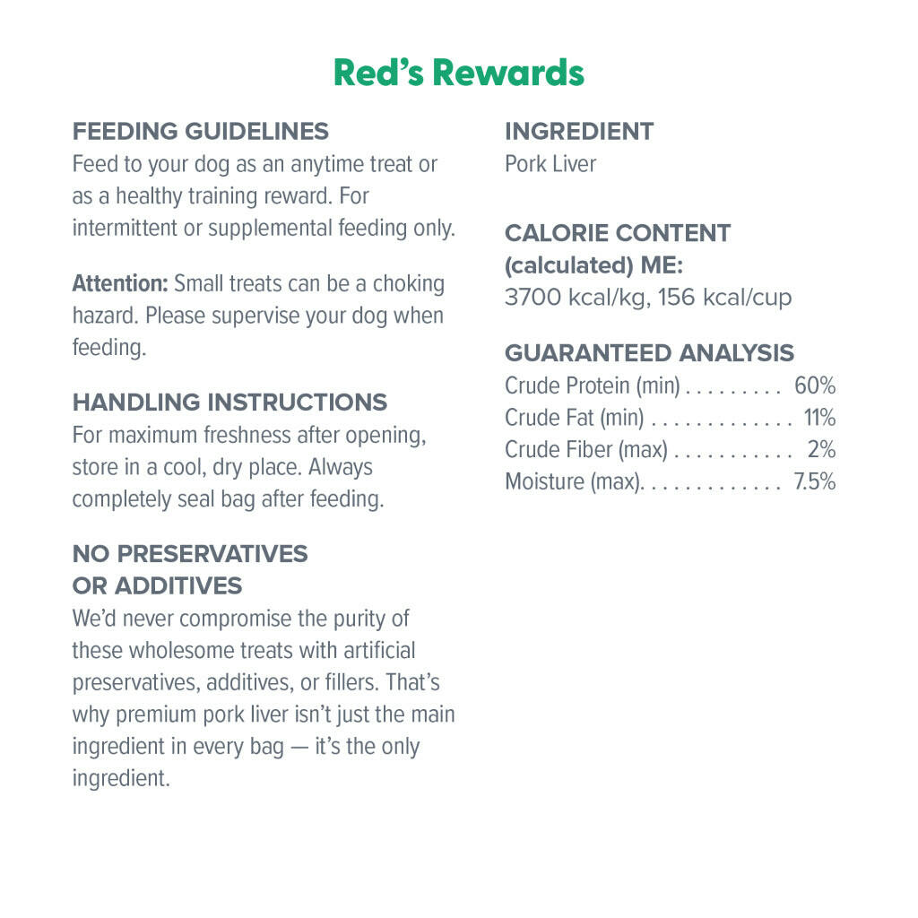 Dr. Marty Red’s Rewards Freeze Dried Pork Liver Dog Treats
