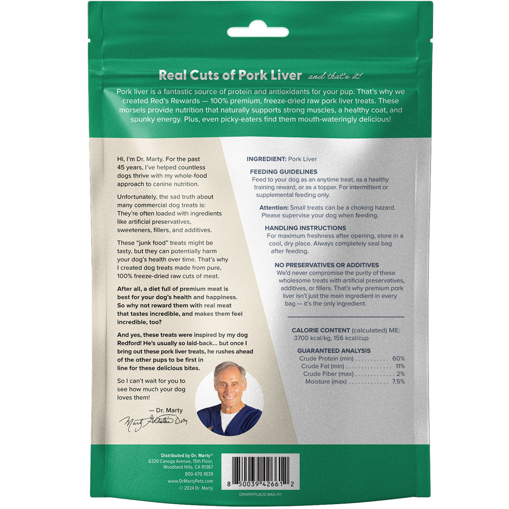 Dr. Marty Red’s Rewards Freeze Dried Pork Liver Dog Treats