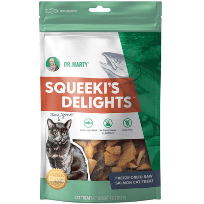 Dr. Marty Squeeki's Delights Freeze-Dried Raw Salmon Cat Treats, 4oz