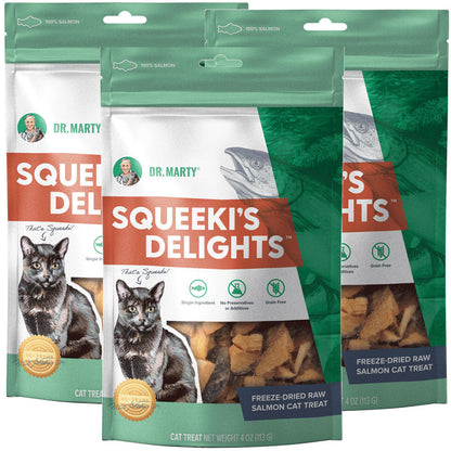 Dr. Marty Squeeki's Delights Freeze-Dried Raw Salmon Cat Treats, 4oz