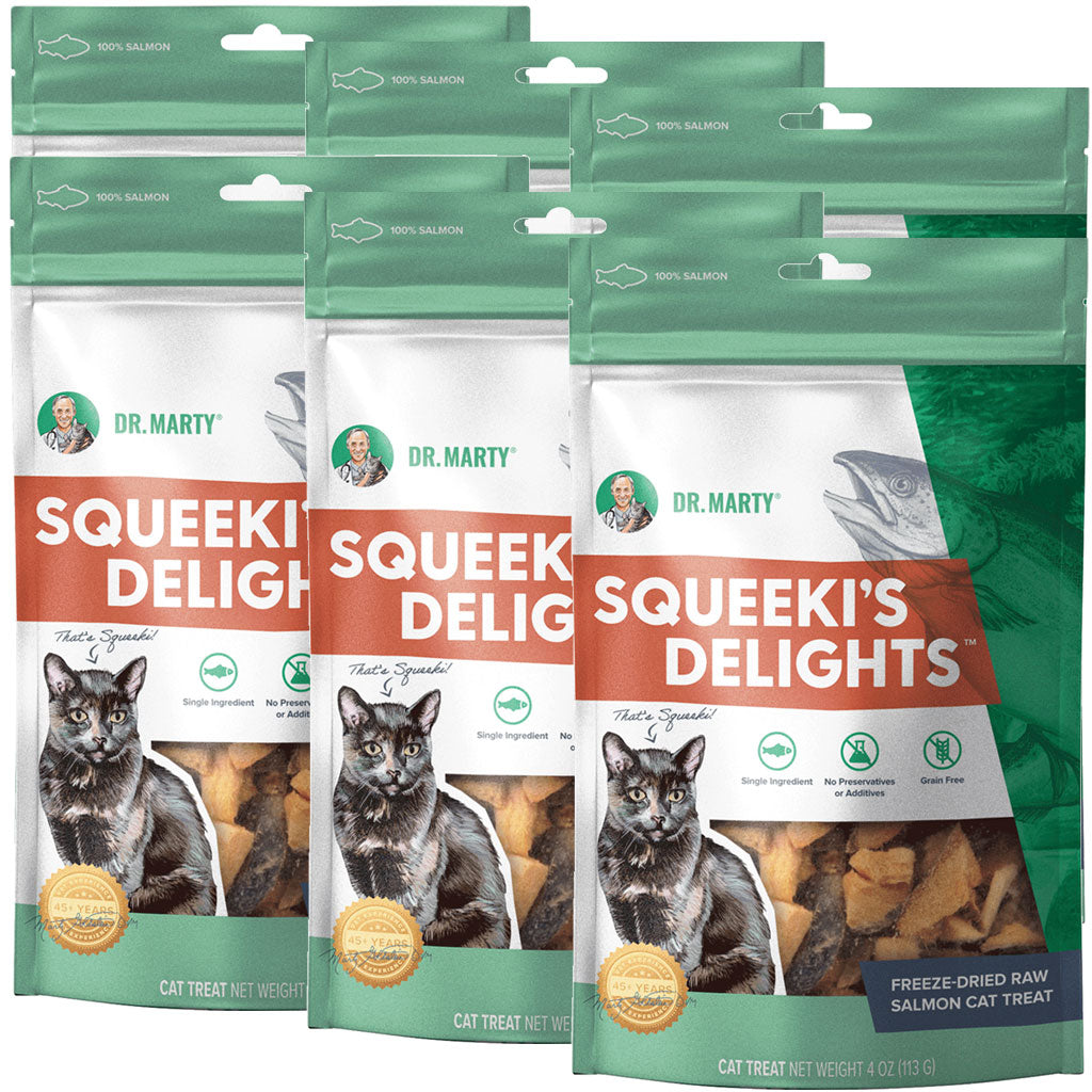 Dr. Marty Squeeki's Delights Freeze-Dried Raw Salmon Cat Treats, 4oz
