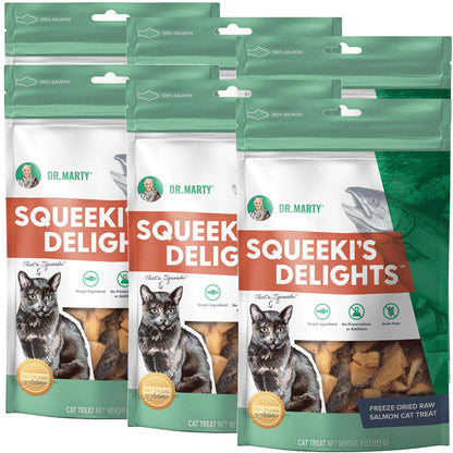 Dr. Marty Squeeki's Delights Freeze-Dried Raw Salmon Cat Treats, 4oz