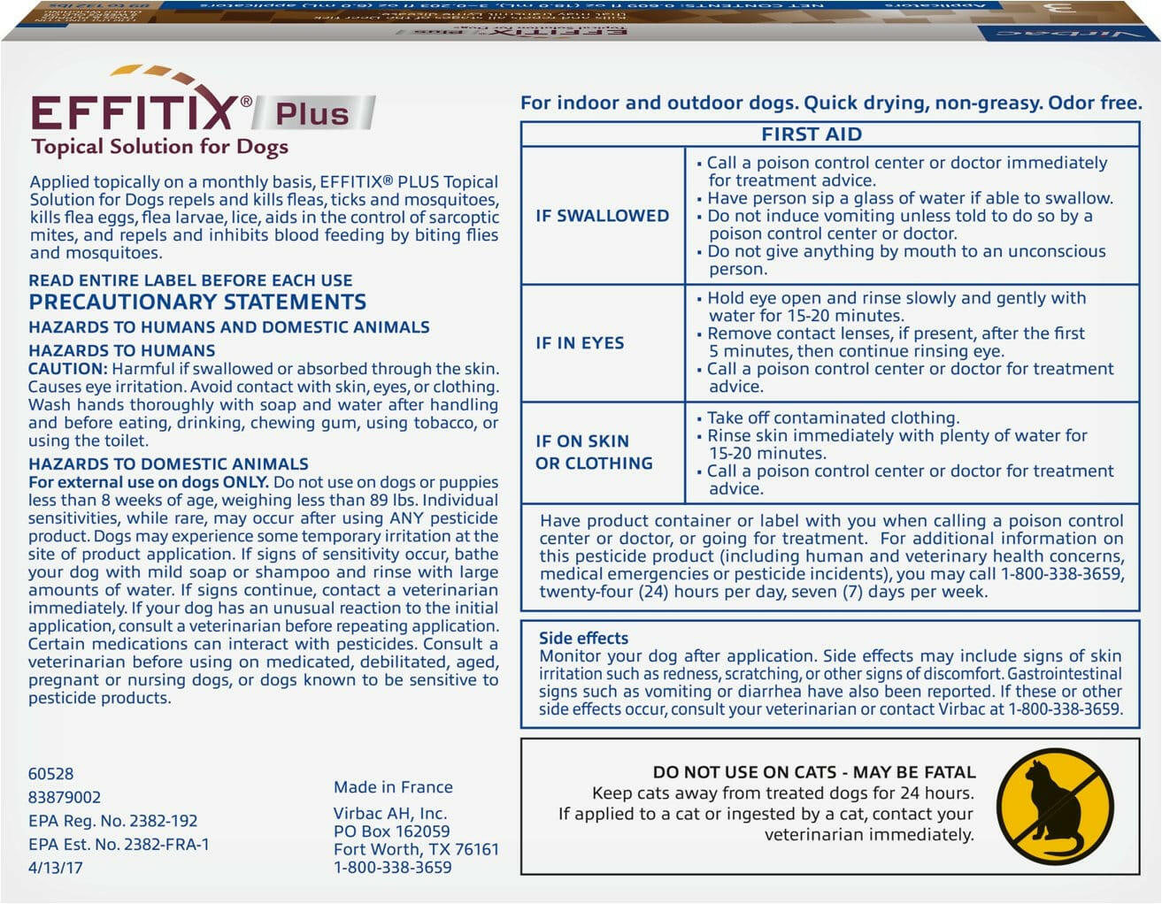 Effitix Plus for Extra Large Dogs, 89-132 lbs, 3 Doses