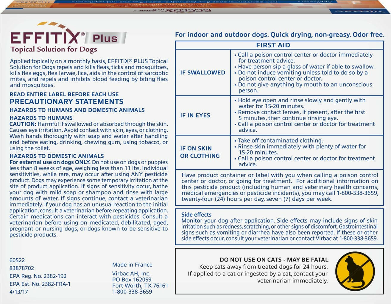 Effitix Plus for Small Dogs, 11-22.9 lbs, 3 Doses