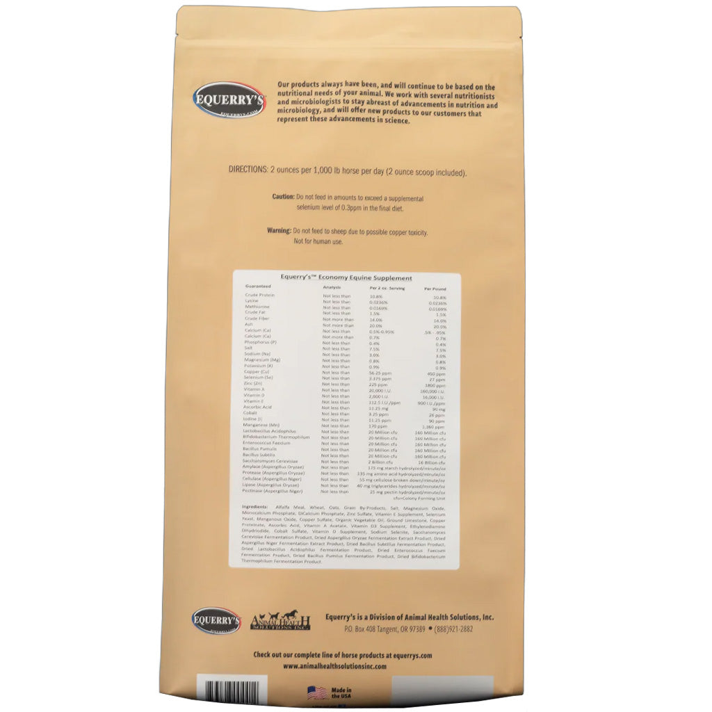 Equerry's Economy Digestive Health & Nutritional Pellets Horse Supplement, 10-lb