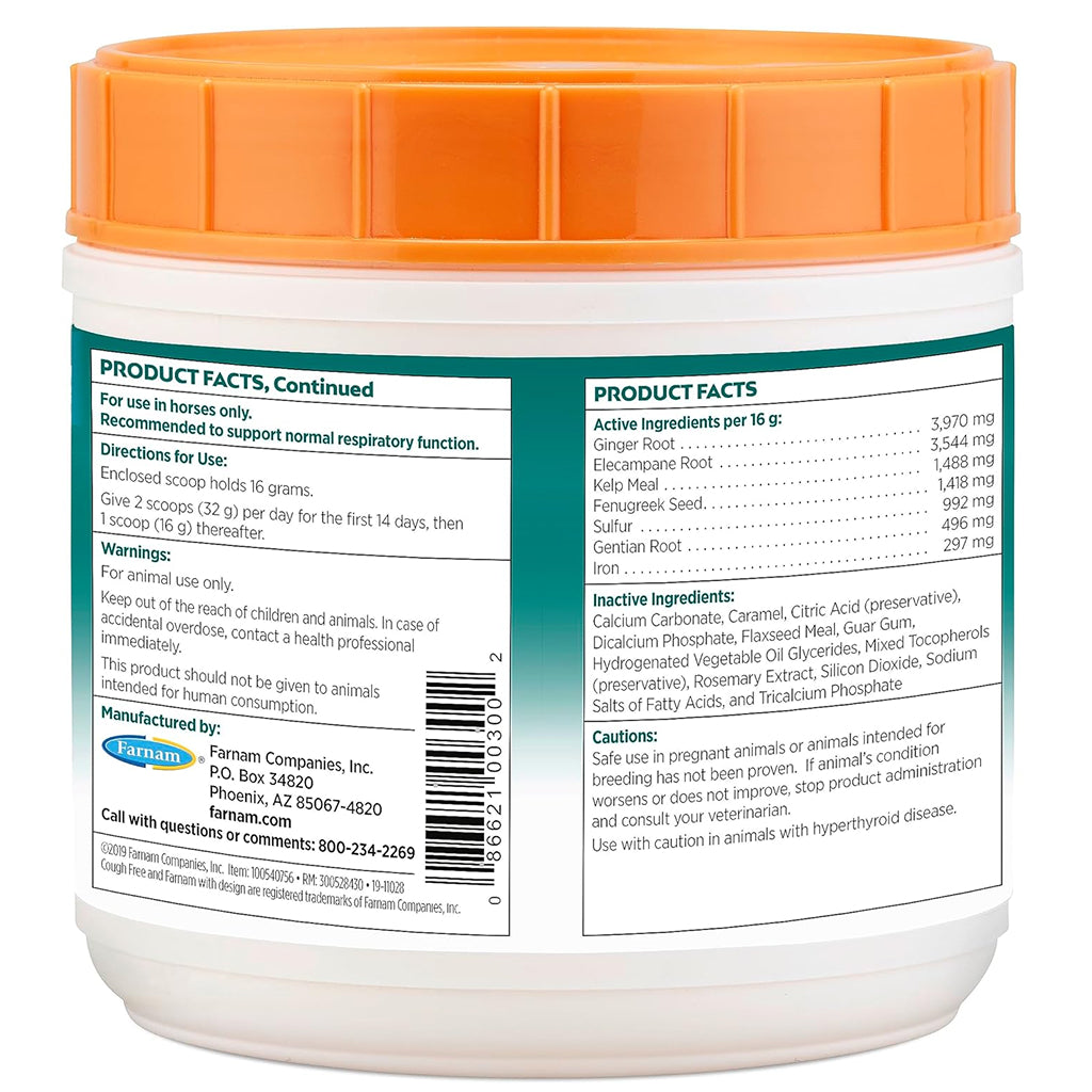 Farnam Cough Free Respiratory Supplement Health Pellets for Horses