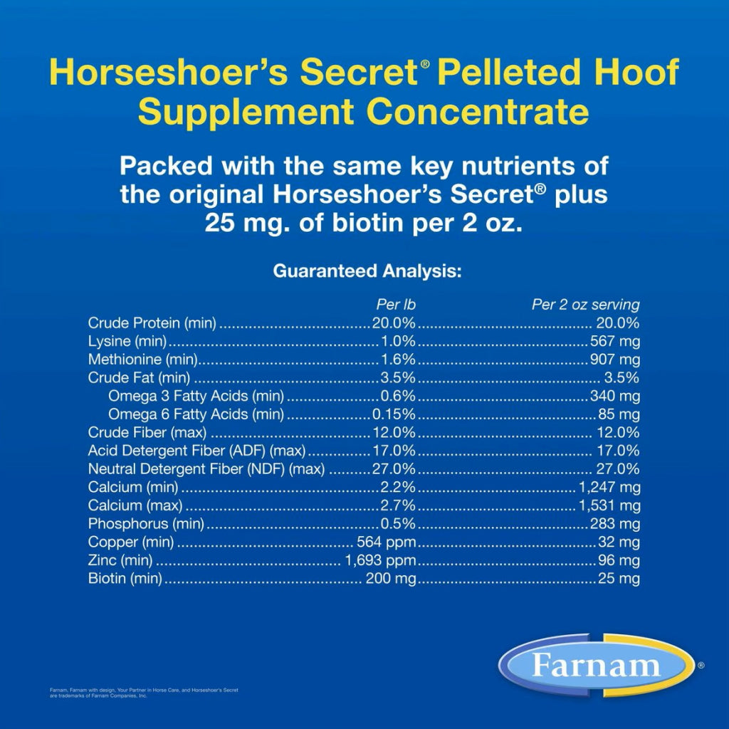 Farnam Horseshoer's Secret Pelleted Hoof Supplement Concentrate For Horses