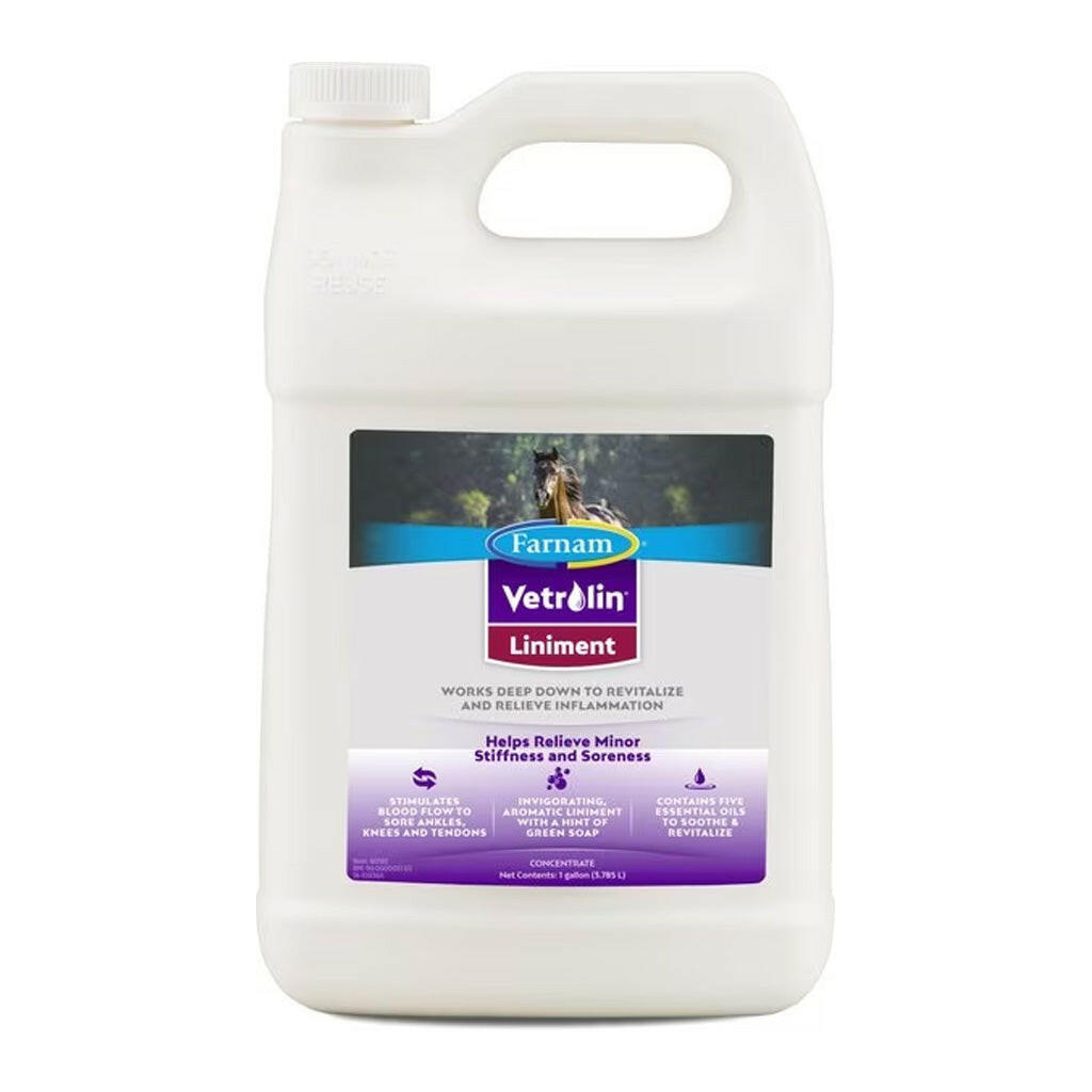Farnam Vetrolin Linament Muscle & Joint Pain Relief For Horses (Gallon)