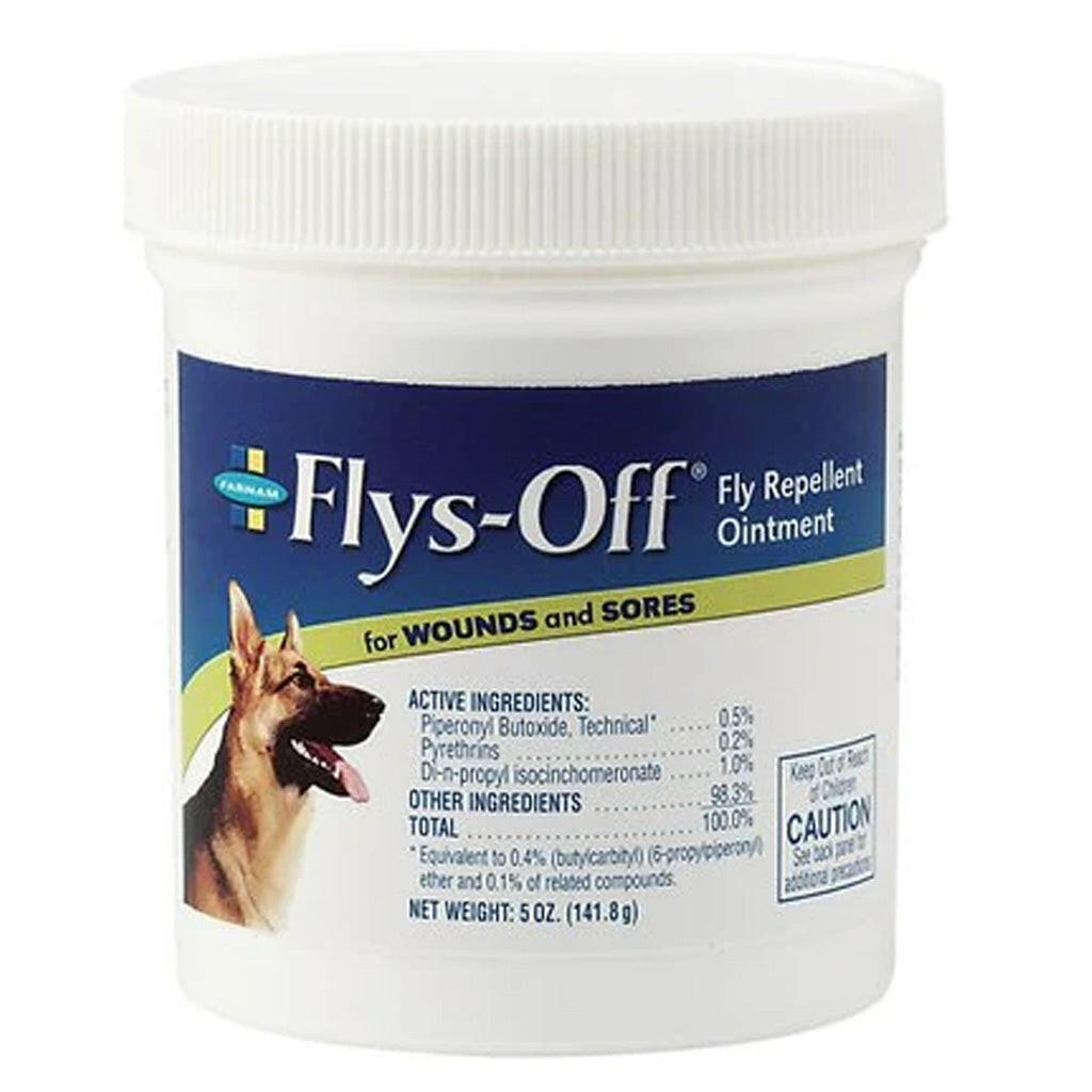 Flys-Off Fly Repellant Ointment for Wounds and Sores Dogs & Horses ( 5 oz)