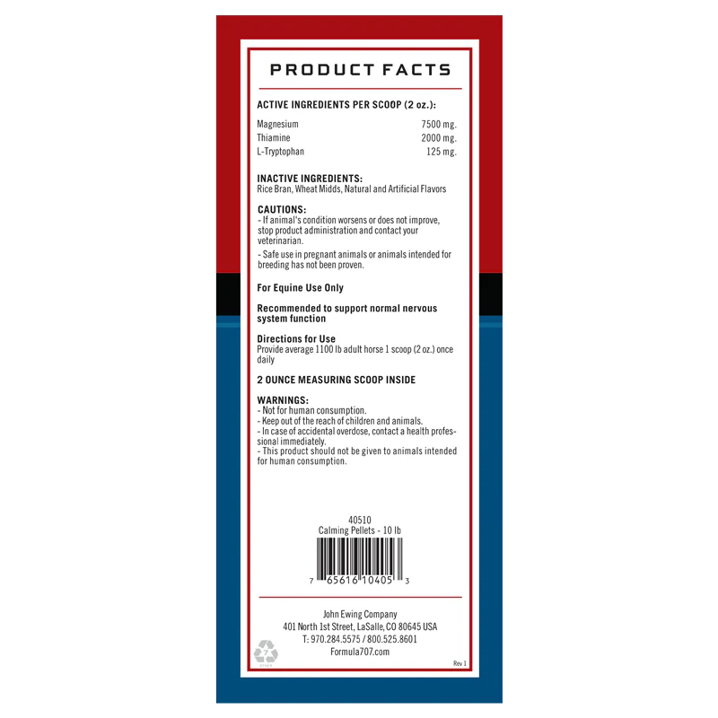 Formula 707 Calming Apple Flavored Pellet Supplement for Horses