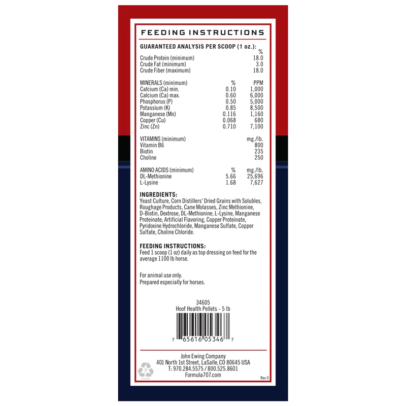 Formula 707 Hoof Health Pellets Supplement For Horses