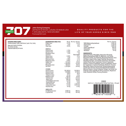 Formula 707 Joint 6-in-1 + Daily Essentials Combo Daily Fresh Packs For Horses (28 Day Supply)